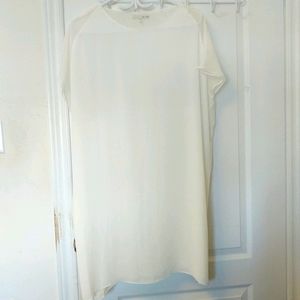 Oak + Fort sheer light cream almost white dress